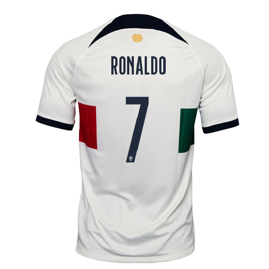 Kandiny Ženy Portugalské Cristiano Ronaldo #7 Biely Dresy Idegenbeli Csapatmez 22-24 Triĭká