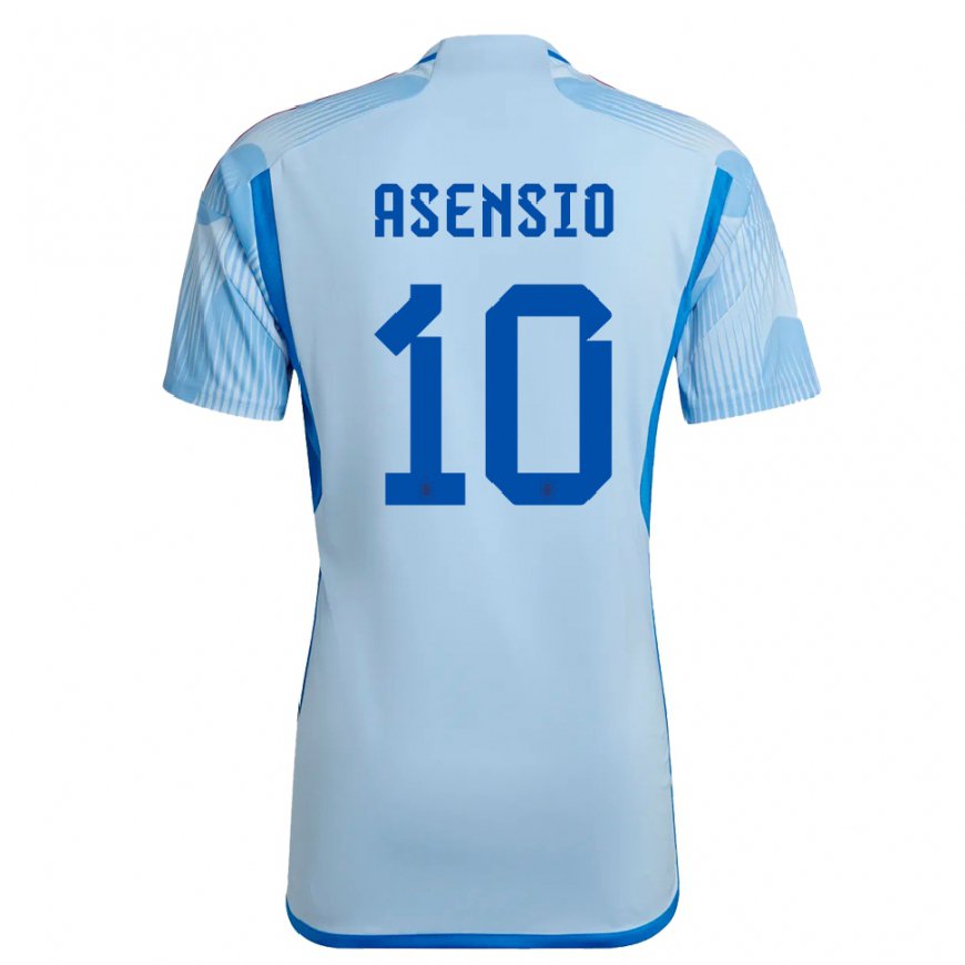Kandiny Ženy Španielske Marco Asensio #10 Modrá Obloha Dresy Idegenbeli Csapatmez 22-24 Triĭká