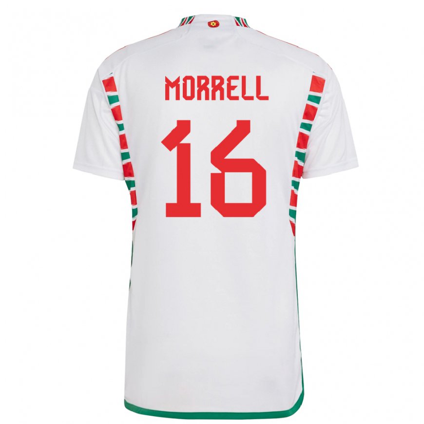 Kandiny Ženy Waleské Joe Morrell #16 Biely Dresy Idegenbeli Csapatmez 22-24 Triĭká