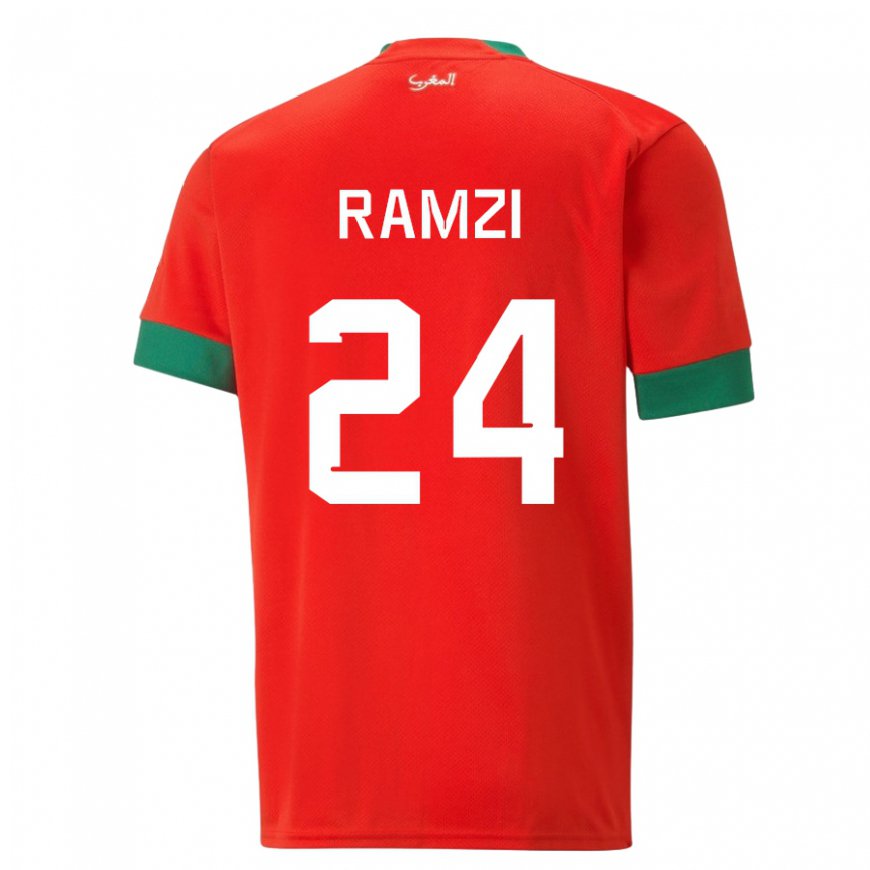 Kandiny Deti Marocké Achraf Ramzi #24 Červená Dresy Hazai Csapatmez 22-24 Triĭká