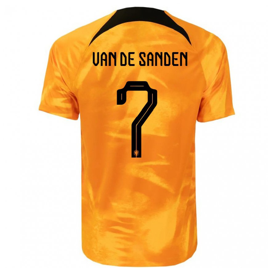 Kandiny Deti Holandské Shanice Van De Sanden #7 Oranžový Laser Dresy Hazai Csapatmez 22-24 Triĭká