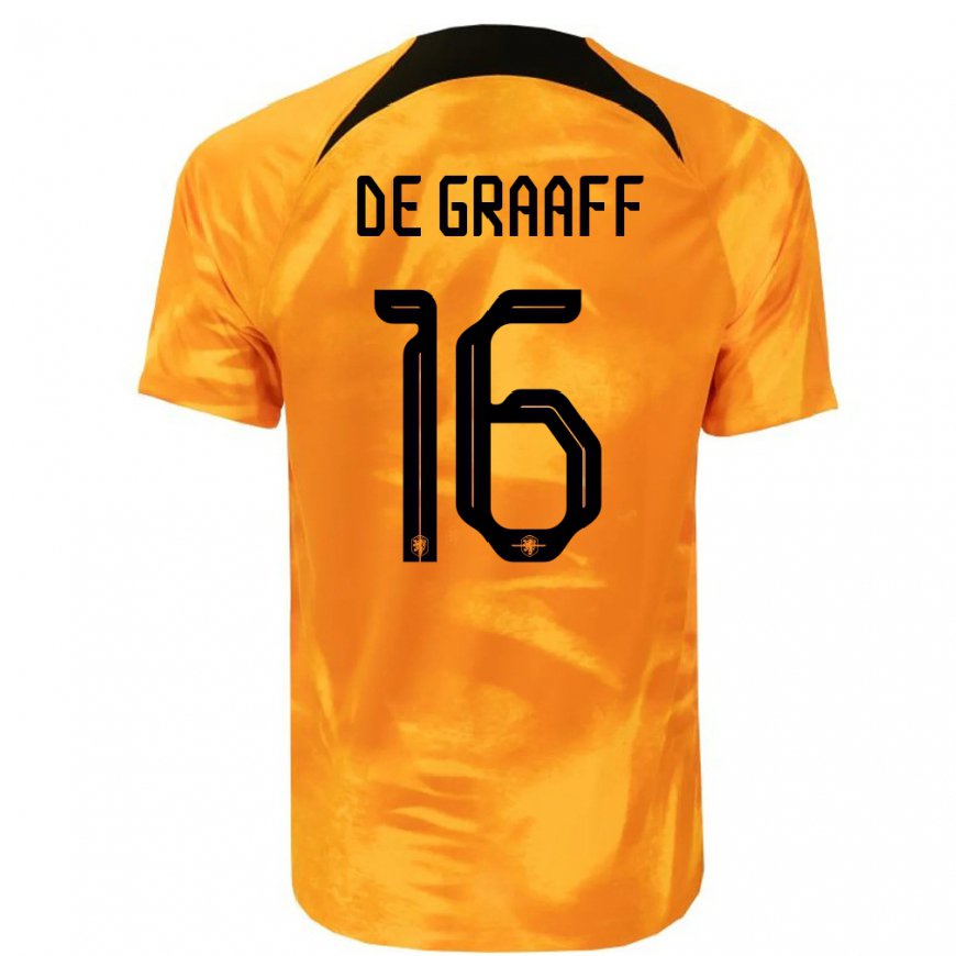 Kandiny Deti Holandské Tom De Graaff #16 Oranžový Laser Dresy Hazai Csapatmez 22-24 Triĭká