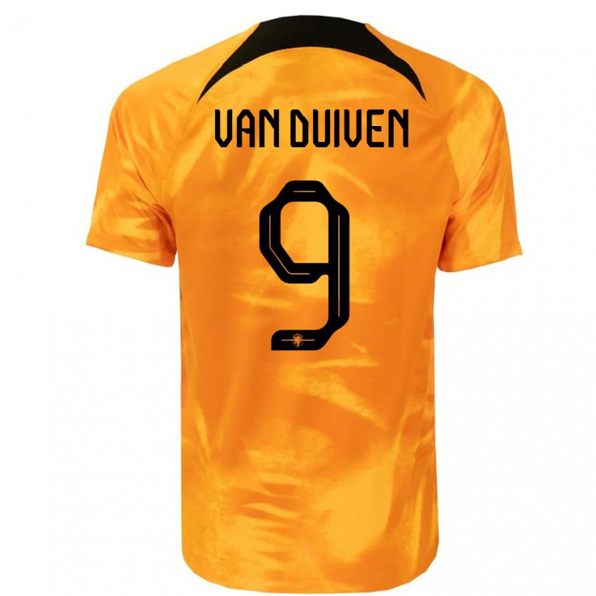 Kandiny Deti Holandské Jason Van Duiven #9 Oranžový Laser Dresy Hazai Csapatmez 22-24 Triĭká