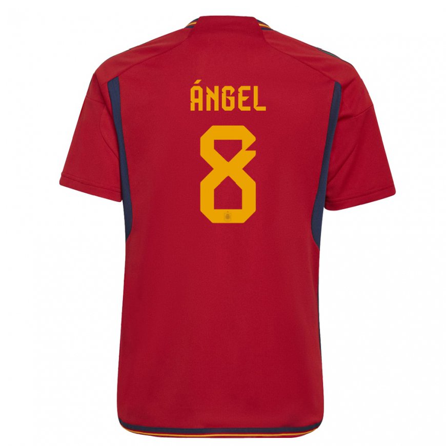 Kandiny Deti Španielske Manuel Angel #8 Červená Dresy Hazai Csapatmez 22-24 Triĭká