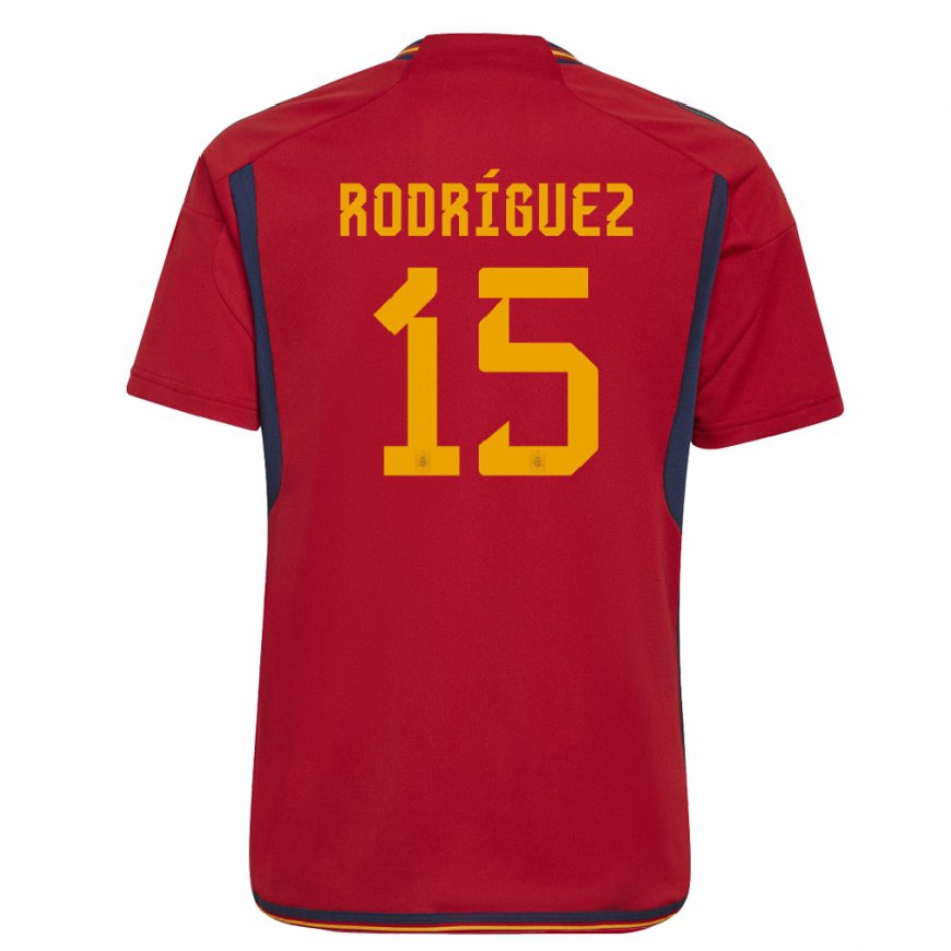 Kandiny Deti Španielske Dani Rodriguez #15 Červená Dresy Hazai Csapatmez 22-24 Triĭká