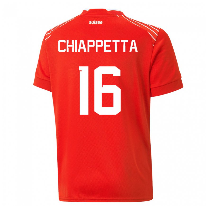 Kandiny Deti Švajčiarske Carmine Chiappetta #16 Červená Dresy Hazai Csapatmez 22-24 Triĭká