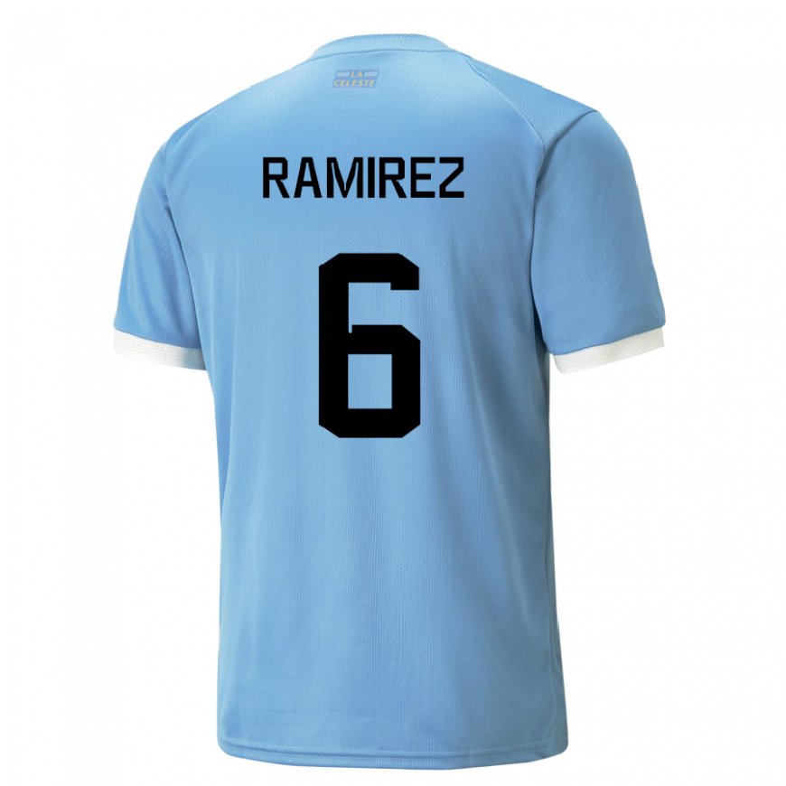 Kandiny Deti Uruguajské Sindy Ramirez #6 Modrá Dresy Hazai Csapatmez 22-24 Triĭká