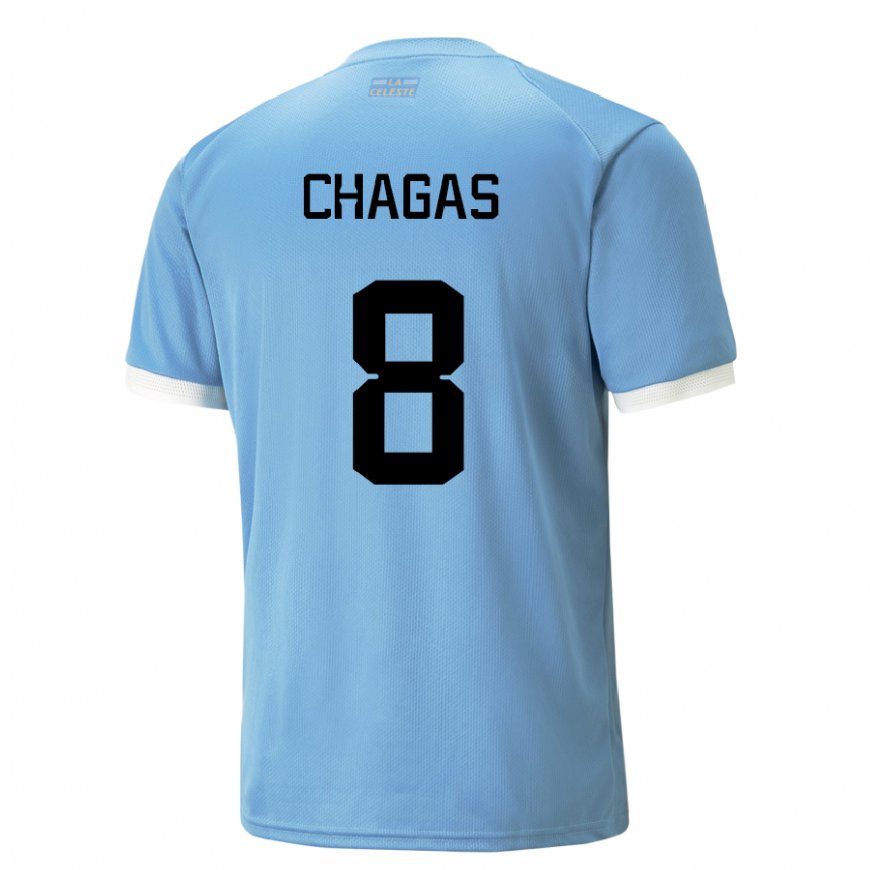 Kandiny Deti Uruguajské Rodrigo Chagas #8 Modrá Dresy Hazai Csapatmez 22-24 Triĭká