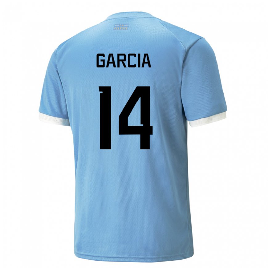 Kandiny Deti Uruguajské Damian Garcia #14 Modrá Dresy Hazai Csapatmez 22-24 Triĭká