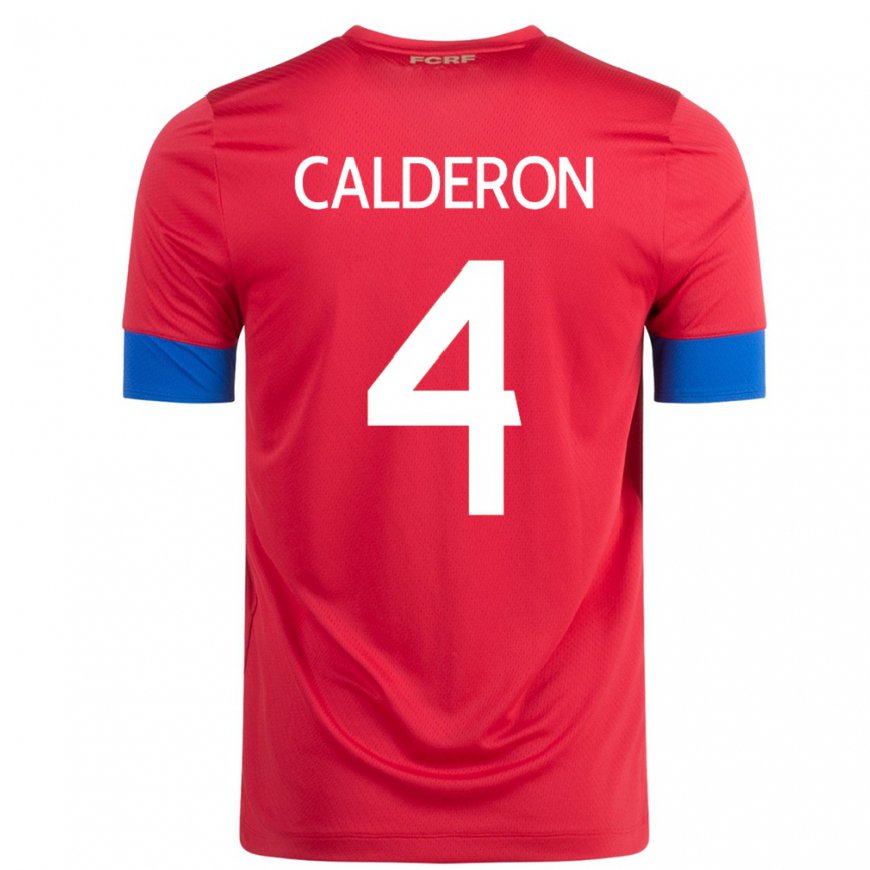 Kandiny Deti Kostarické Brandon Calderon #4 Červená Dresy Hazai Csapatmez 22-24 Triĭká