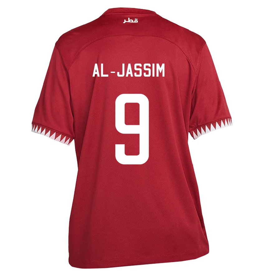 Kandiny Deti Katarské Kholoud Al Jassim #9 Maroon Dresy Hazai Csapatmez 22-24 Triĭká