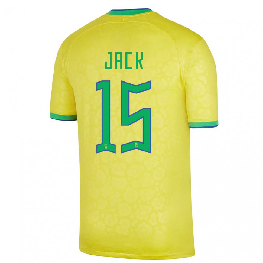 Kandiny Deti Brazílske Fellipe Jack #15 žltá Dresy Hazai Csapatmez 22-24 Triĭká