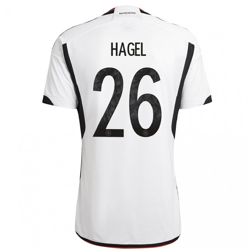 Kandiny Deti Nemecké Chantal Hagel #26 Biely čierny Dresy Hazai Csapatmez 22-24 Triĭká