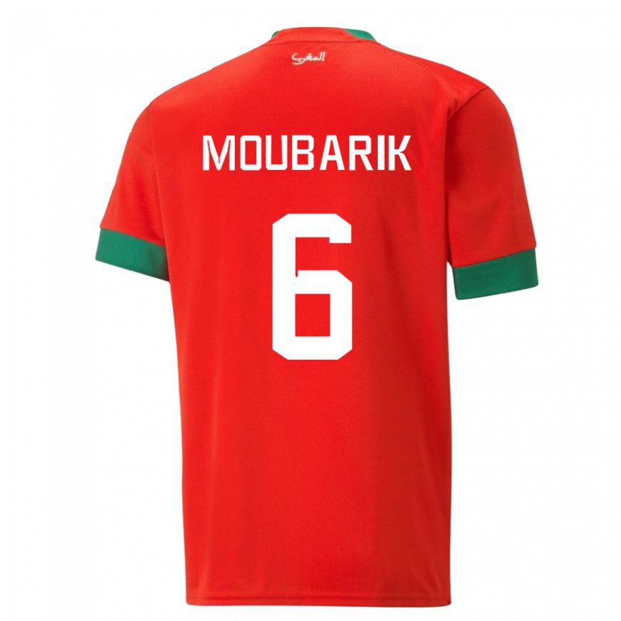 Kandiny Deti Marocké El Mehdi Moubarik #6 Červená Dresy Hazai Csapatmez 22-24 Triĭká