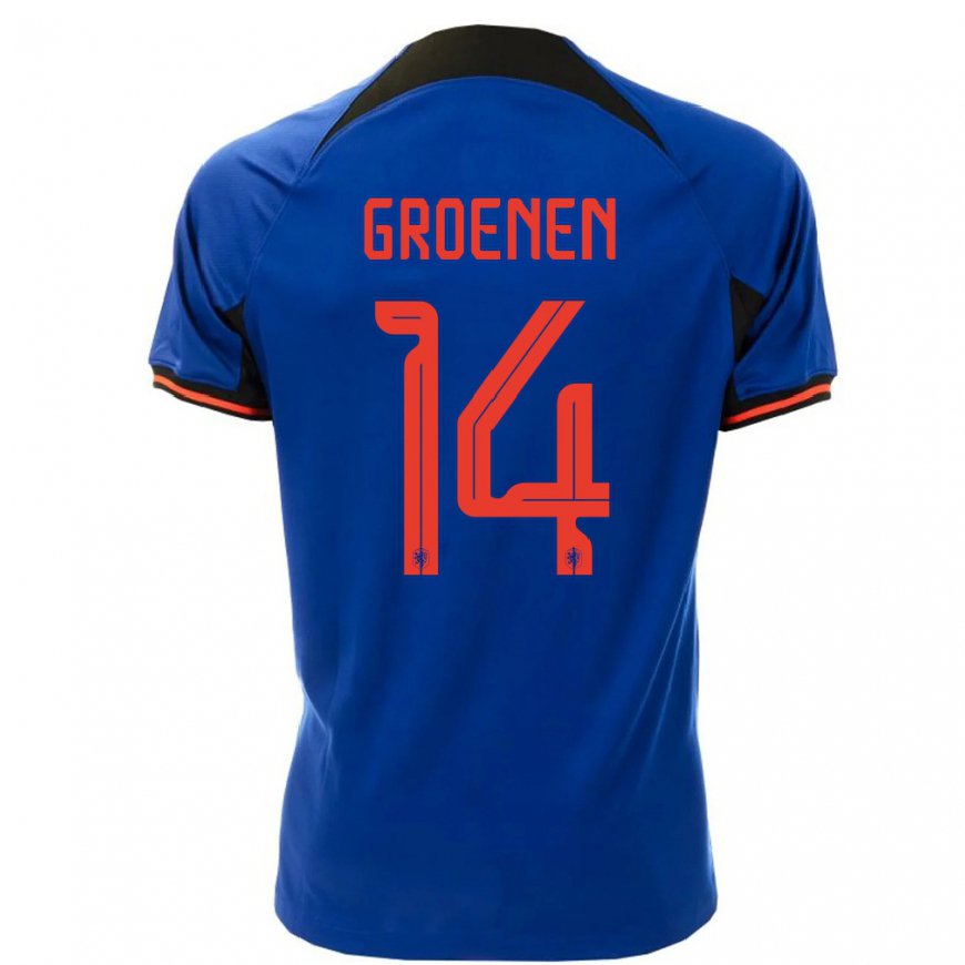 Kandiny Deti Holandské Jackie Groenen #14 Kráľovská Modrá Dresy Idegenbeli Csapatmez 22-24 Triĭká