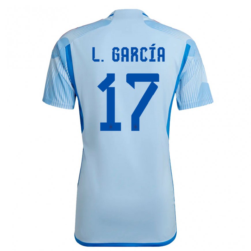 Kandiny Deti Španielske Lucia Garcia #17 Sky Modrá Dresy Idegenbeli Csapatmez 22-24 Triĭká