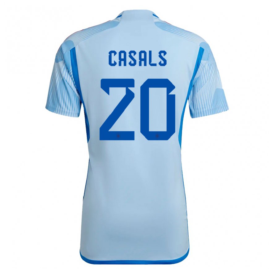 Kandiny Deti Španielske Joel Casals #20 Sky Modrá Dresy Idegenbeli Csapatmez 22-24 Triĭká