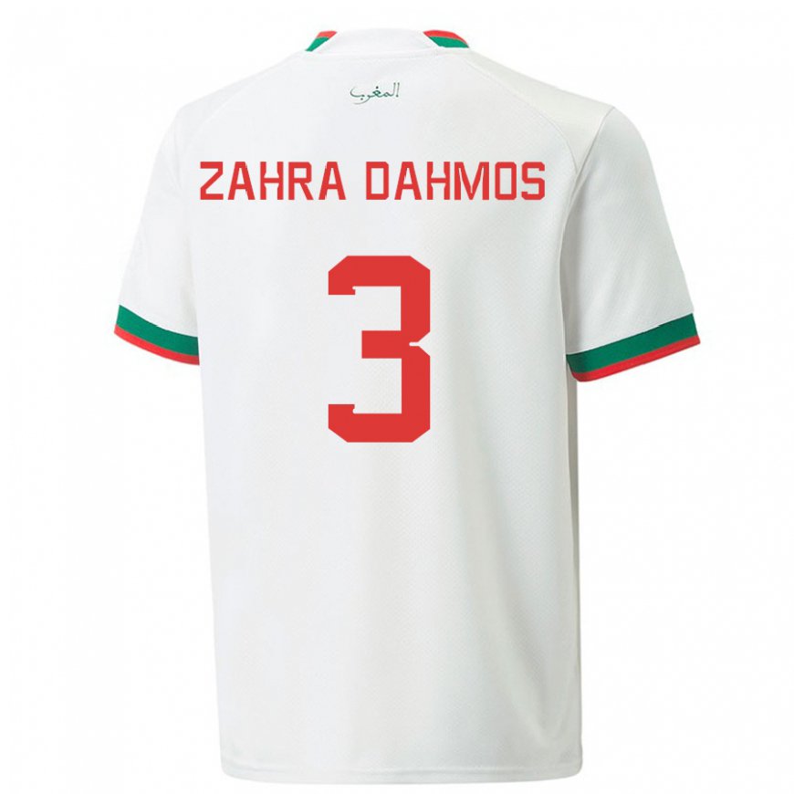 Kandiny Deti Marocké Fatima Zahra Dahmos #3 Biely Dresy Idegenbeli Csapatmez 22-24 Triĭká