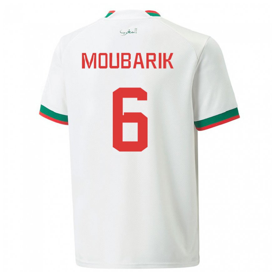 Kandiny Deti Marocké El Mehdi Moubarik #6 Biely Dresy Idegenbeli Csapatmez 22-24 Triĭká