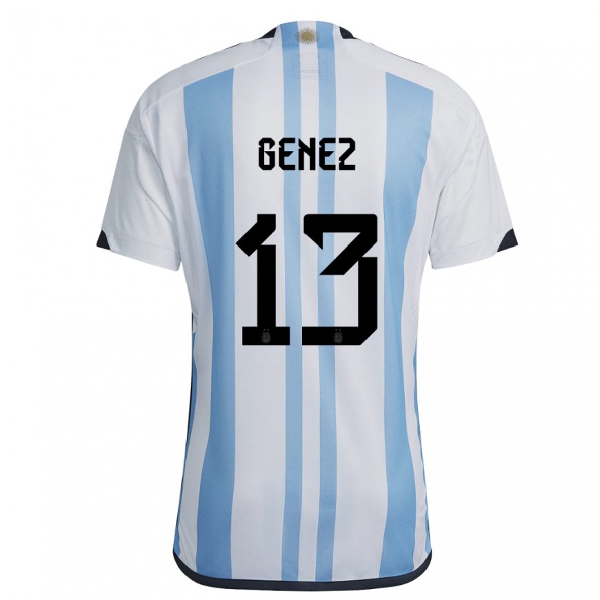 Kandiny Muži Argentínske Nahuel Genez #13 Biela Nebeská Modrá Dresy Hazai Csapatmez 22-24 Triĭká