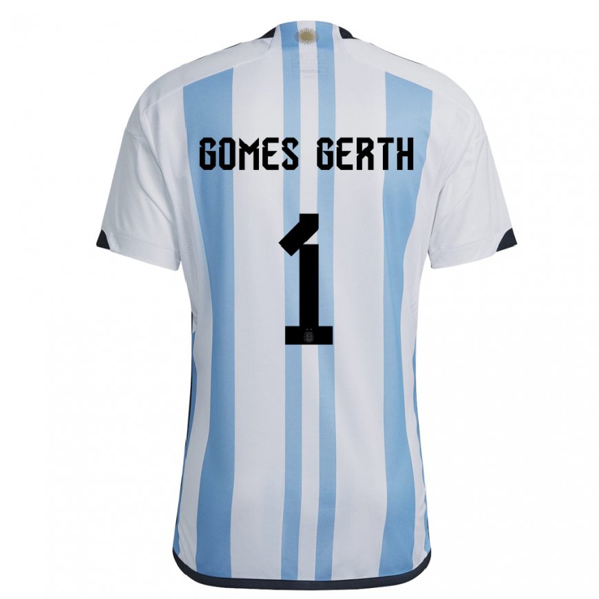 Kandiny Muži Argentínske Federico Gomes Gerth #1 Biela Nebeská Modrá Dresy Hazai Csapatmez 22-24 Triĭká