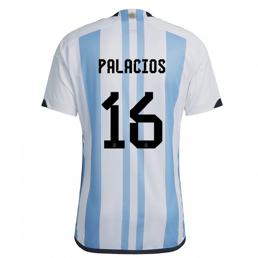 Kandiny Muži Argentínske Tomas Palacios #16 Biela Nebeská Modrá Dresy Hazai Csapatmez 22-24 Triĭká