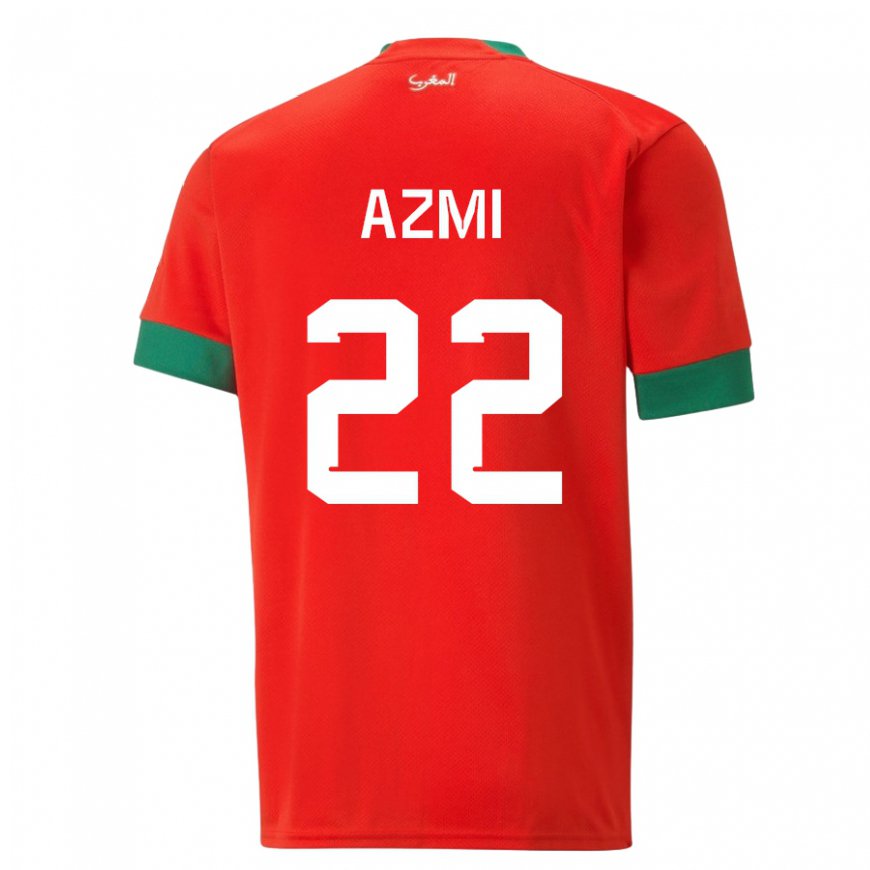 Kandiny Muži Marocké Ahmed Azmi #22 Červená Dresy Hazai Csapatmez 22-24 Triĭká
