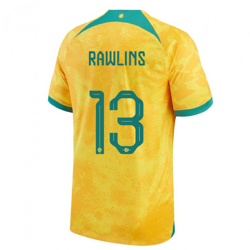 Kandiny Muži Austrálske Joshua Rawlins #13 Zlatý Dresy Hazai Csapatmez 22-24 Triĭká