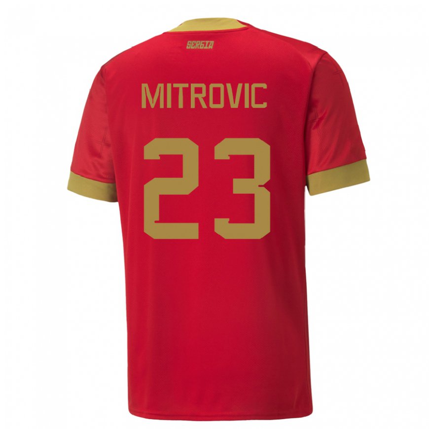 Kandiny Muži Srbské Vuk Mitrovic #23 Červená Dresy Hazai Csapatmez 22-24 Triĭká