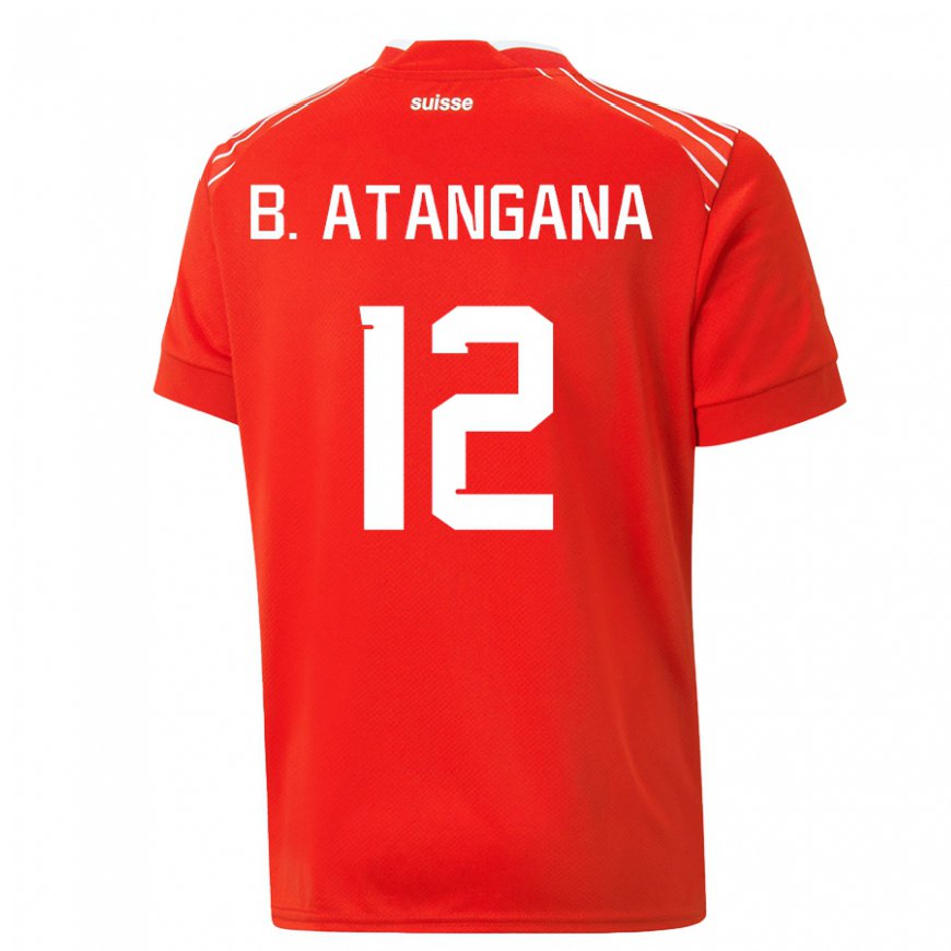 Kandiny Muži Švajčiarske Brian Ernest Atangana #12 Červená Dresy Hazai Csapatmez 22-24 Triĭká