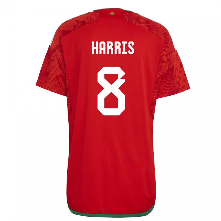 Kandiny Muži Waleské Luke Harris #8 Červená Dresy Hazai Csapatmez 22-24 Triĭká