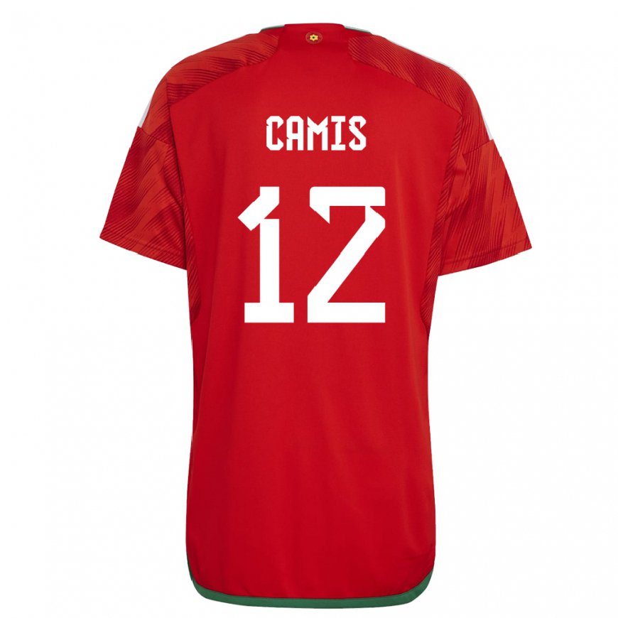 Kandiny Muži Waleské Oliver Camis #12 Červená Dresy Hazai Csapatmez 22-24 Triĭká