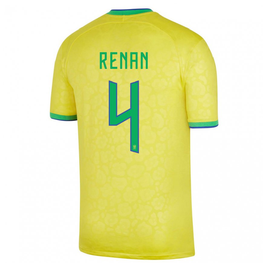 Kandiny Muži Brazílske Robert Renan #4 žltá Dresy Hazai Csapatmez 22-24 Triĭká