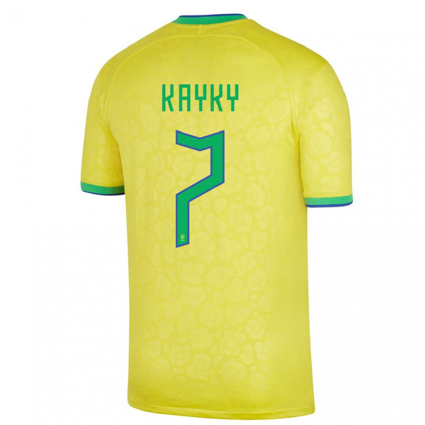 Kandiny Muži Brazílske Kayky #7 žltá Dresy Hazai Csapatmez 22-24 Triĭká