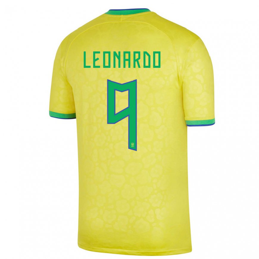 Kandiny Muži Brazílske Marcos Leonardo #9 žltá Dresy Hazai Csapatmez 22-24 Triĭká