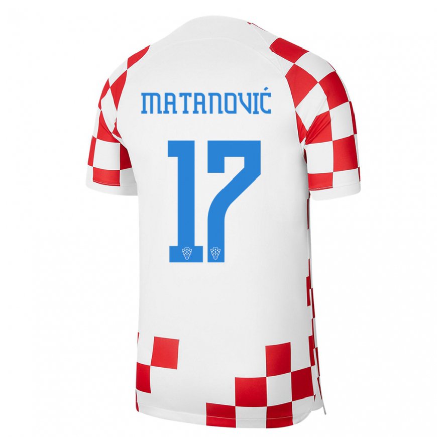 Kandiny Muži Chorvátske Igor Matanovic #17 Červená Biela Dresy Hazai Csapatmez 22-24 Triĭká