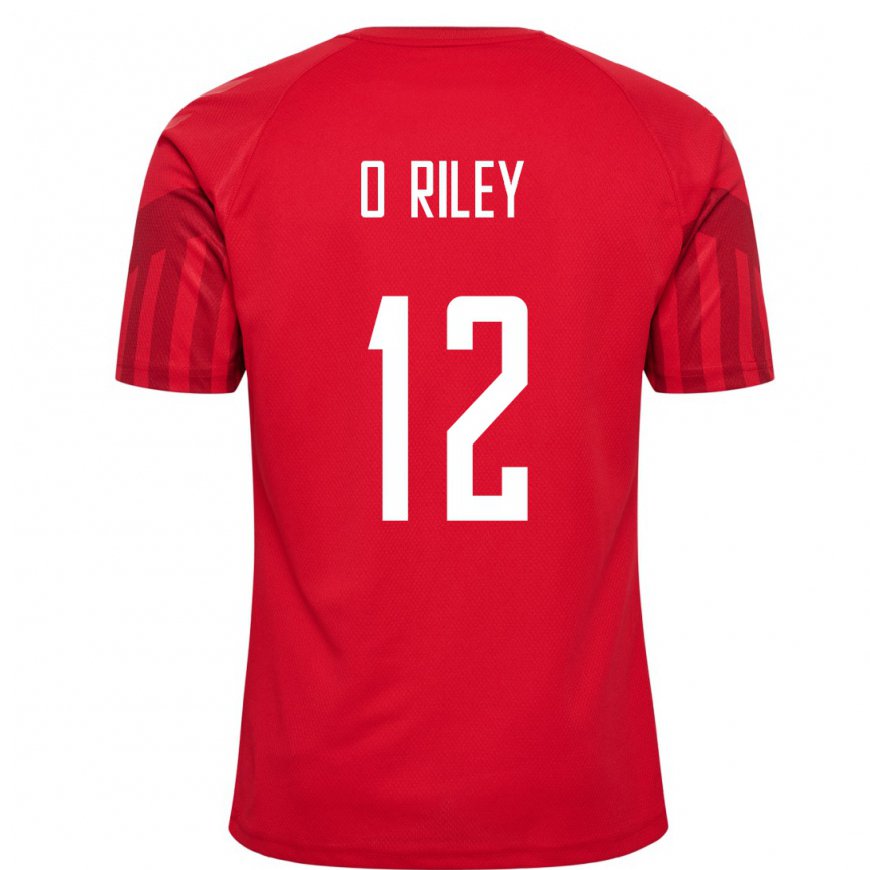 Kandiny Muži Dánske Matt O Riley #12 Červená Dresy Hazai Csapatmez 22-24 Triĭká