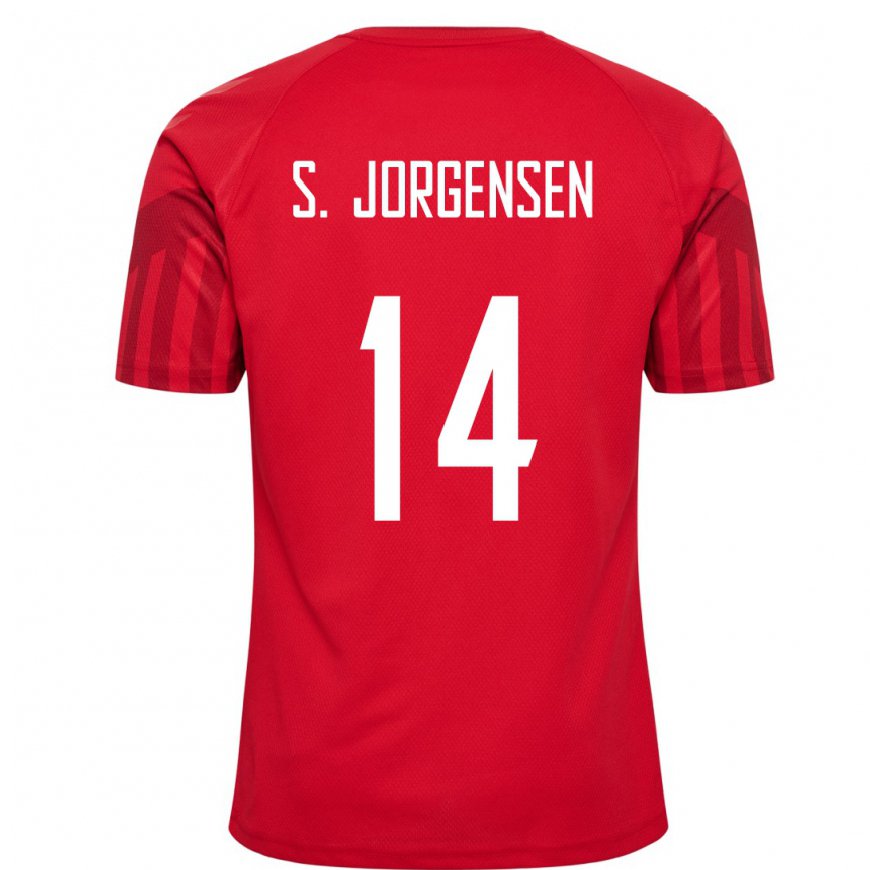 Kandiny Muži Dánske Sebastian Jorgensen #14 Červená Dresy Hazai Csapatmez 22-24 Triĭká