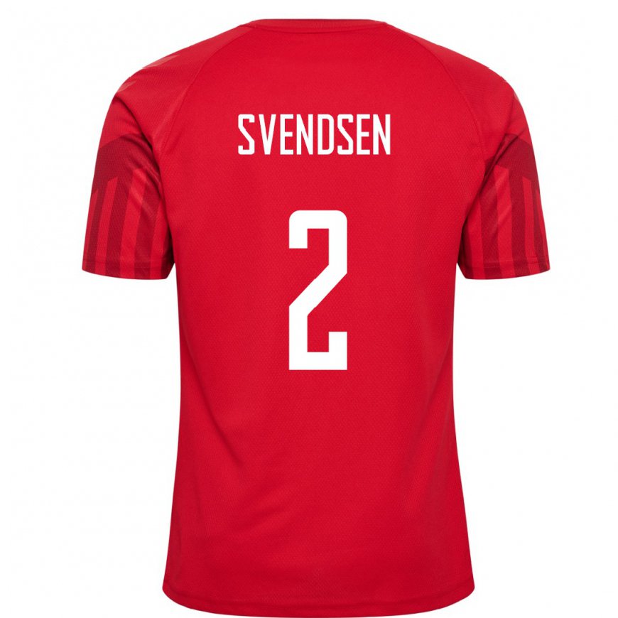 Kandiny Muži Dánske Oliver Svendsen #2 Červená Dresy Hazai Csapatmez 22-24 Triĭká