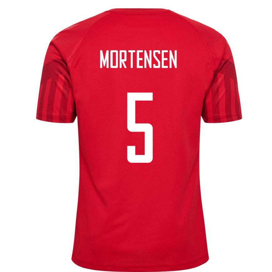 Kandiny Muži Dánske Gustav Mortensen #5 Červená Dresy Hazai Csapatmez 22-24 Triĭká