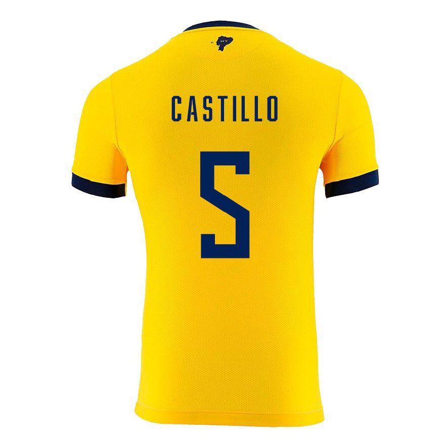 Kandiny Muži Ekvádorské Denil Castillo #5 žltá Dresy Hazai Csapatmez 22-24 Triĭká