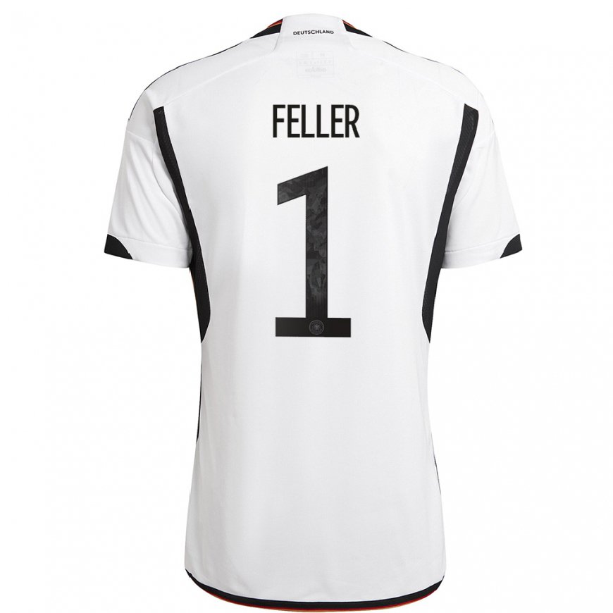 Kandiny Muži Nemecké Frank Feller #1 Biely čierny Dresy Hazai Csapatmez 22-24 Triĭká