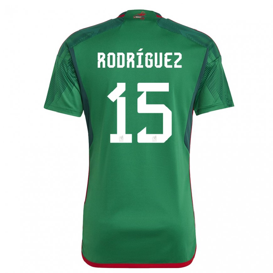 Kandiny Muži Mexické Jorge Rodriguez #15 Zelená Dresy Hazai Csapatmez 22-24 Triĭká