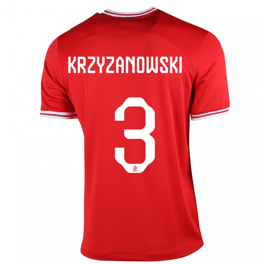 Kandiny Muži Poľské Jakub Krzyzanowski #3 Červená Dresy Idegenbeli Csapatmez 22-24 Triĭká