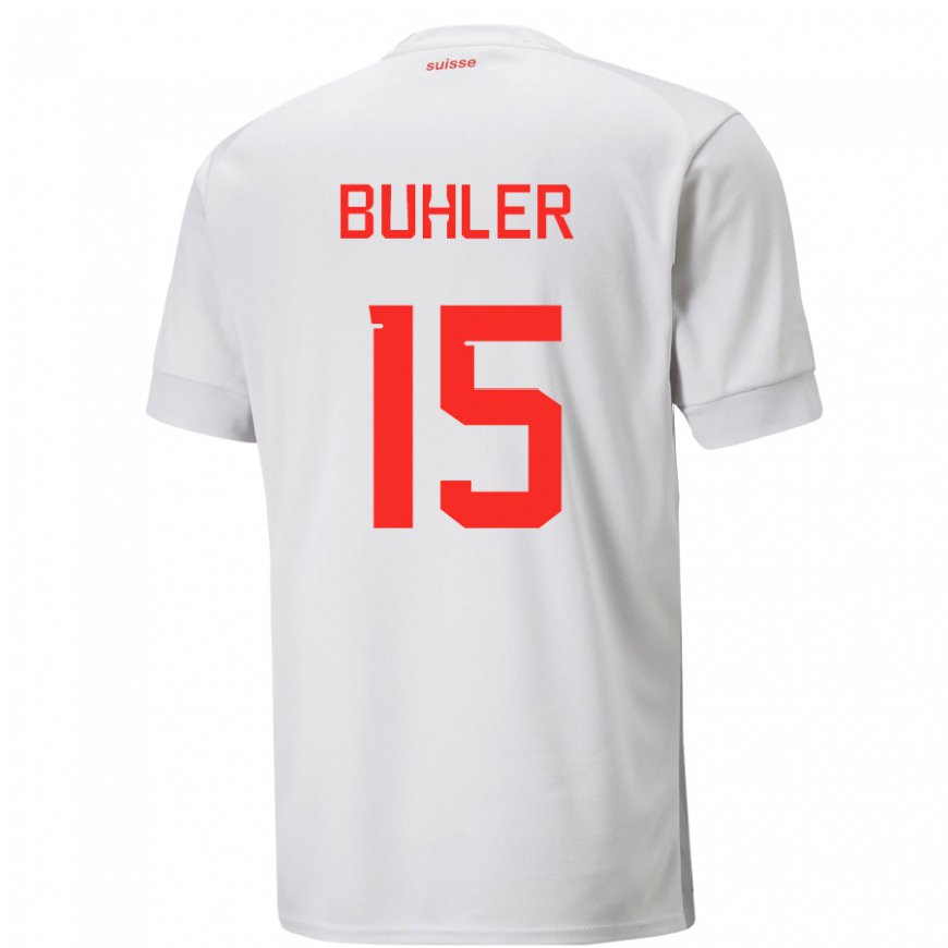 Kandiny Muži Švajčiarske Luana Buhler #15 Biely Dresy Idegenbeli Csapatmez 22-24 Triĭká