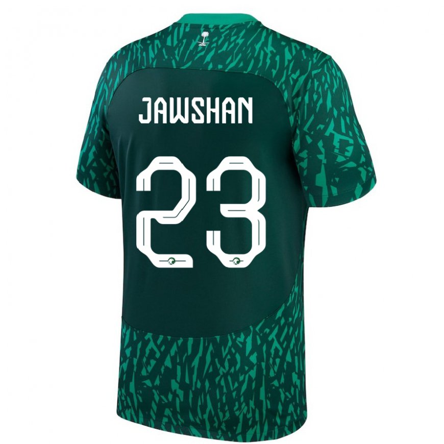 Kandiny Muži Saudskoarabské Yazeed Jawshan #23 Dark Zelená Dresy Idegenbeli Csapatmez 22-24 Triĭká