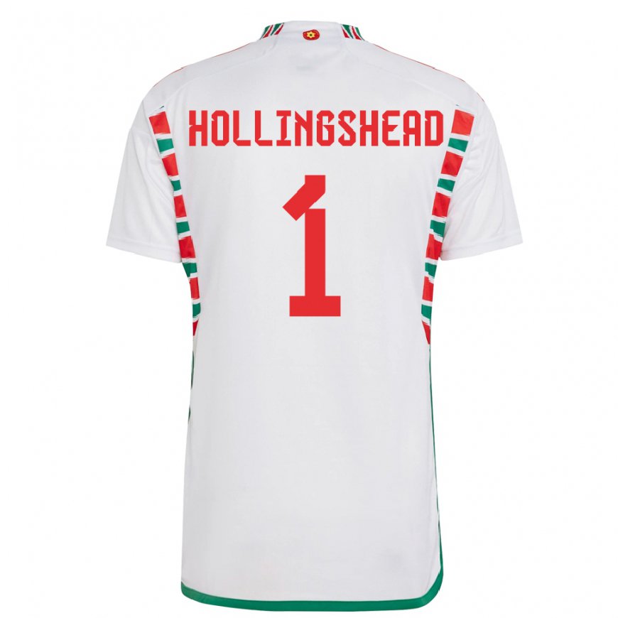 Kandiny Muži Waleské Ronnie Hollingshead #1 Biely Dresy Idegenbeli Csapatmez 22-24 Triĭká