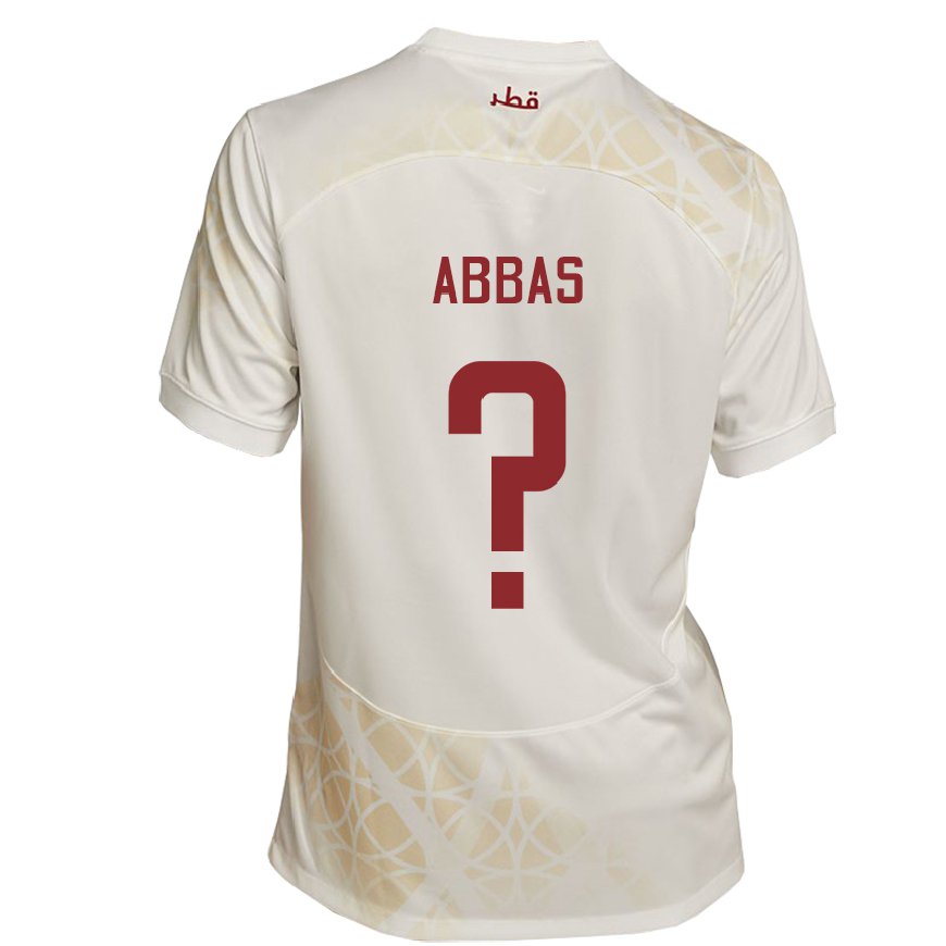 Kandiny Muži Katarské Nasser Abbas #0 Zlato Béžová Dresy Idegenbeli Csapatmez 22-24 Triĭká