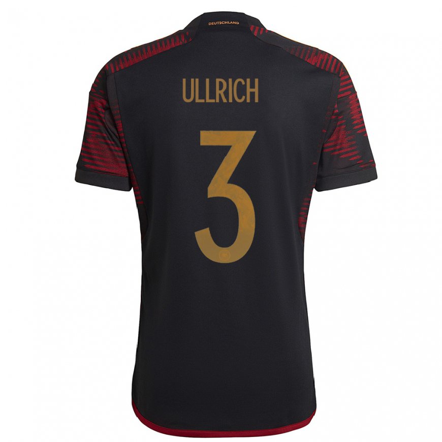 Kandiny Muži Nemecké Lukas Ullrich #3 Čierna Maroon Dresy Idegenbeli Csapatmez 22-24 Triĭká
