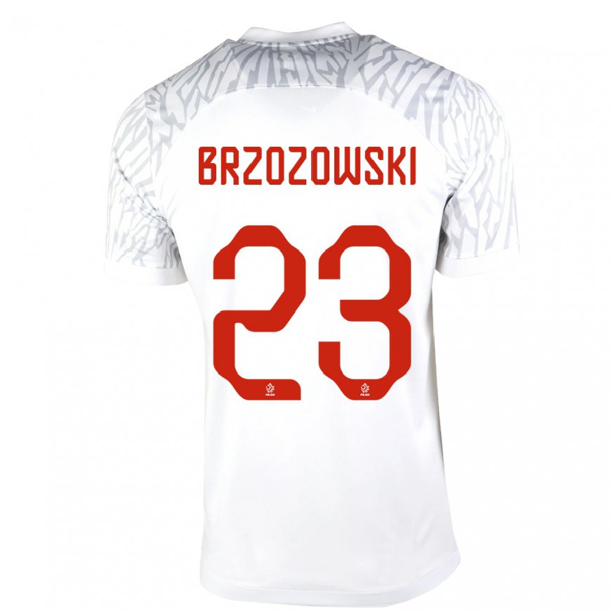 Kandiny Ženy Poľské Milosz Brzozowski #23 Biely Dresy Hazai Csapatmez 22-24 Triĭká